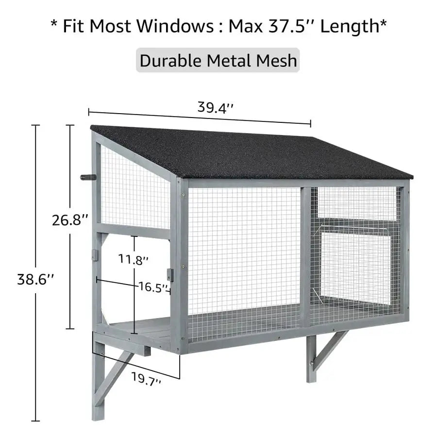 Cat Catio Window Box Enclosure For Indoor Cats And Kittens