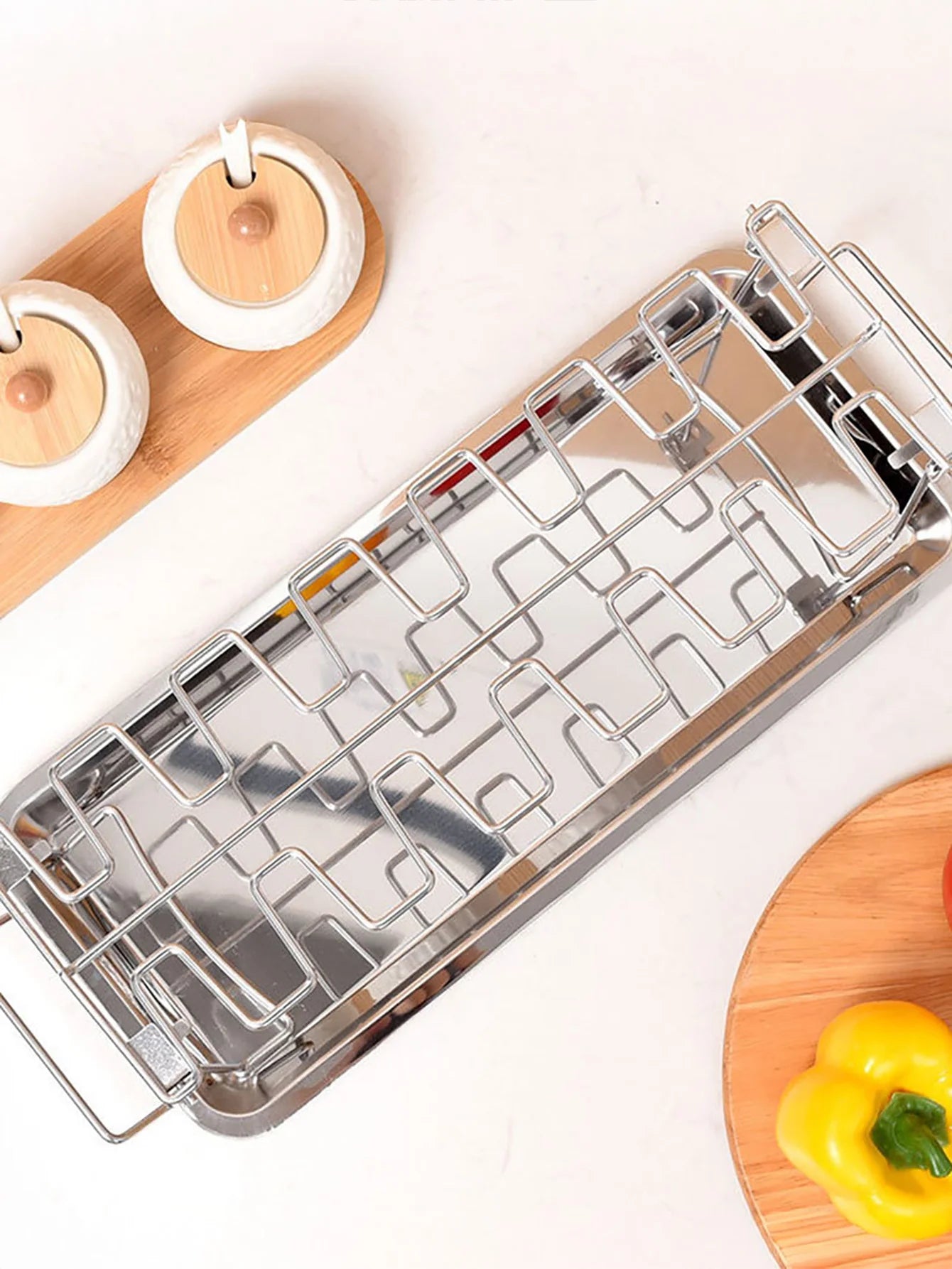 Stainless Steel Chicken Leg Rack For Grill Drip Tray