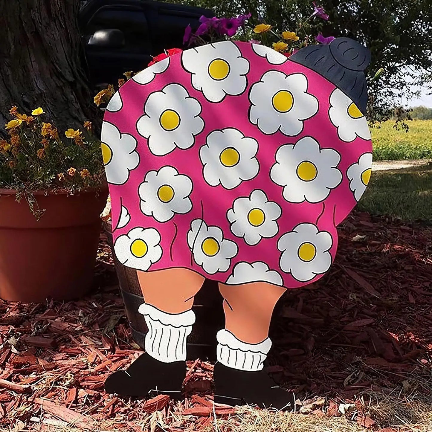 Kesoto Funny Old Lady Yard Sign Garden Decoration Outdoor Decor
