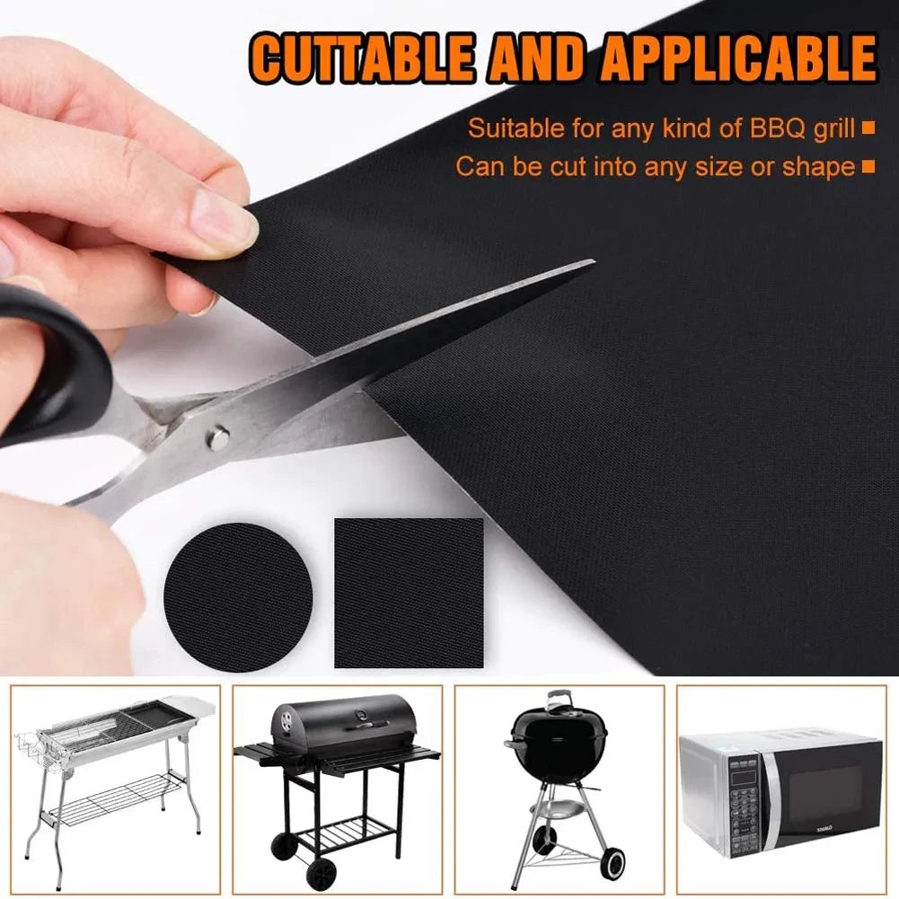 Nonstick BBQ Grill Mat Heat Resistant Reusable Outdoor Cooking