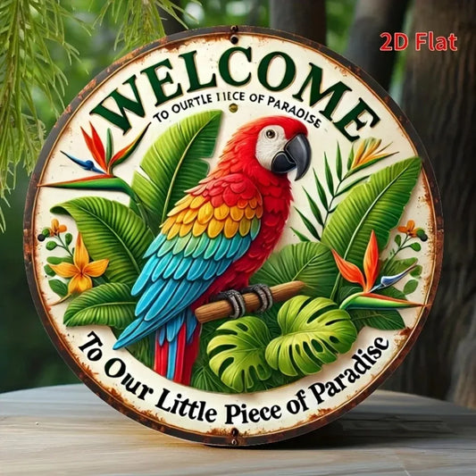 Welcome to Us Our Little Piece of Paradise Wall Art