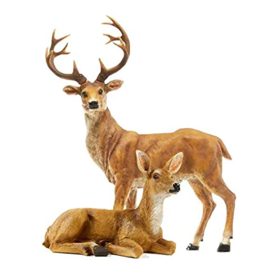 SHXI Resin Deer Figurine for Garden and Patio Decor Outdoor