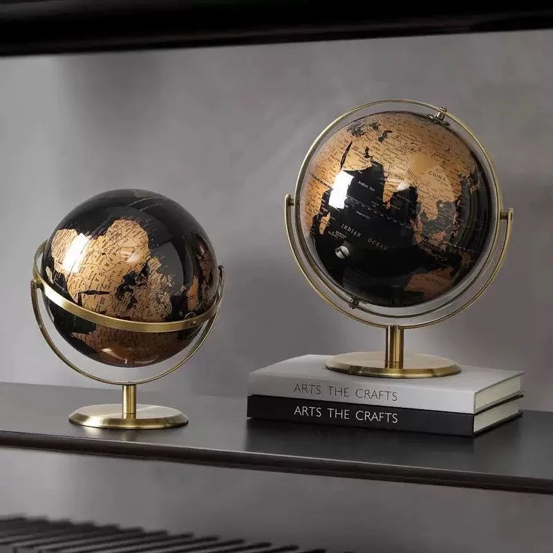 Metal Rotating Globe Artwork For Classroom And Office Decor