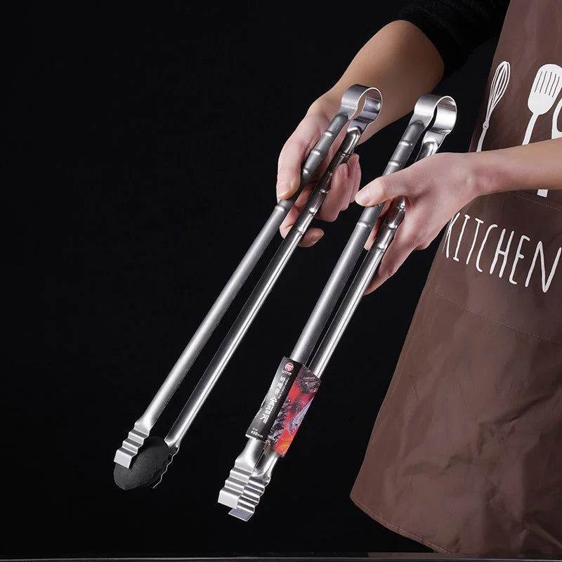 Stainless Steel Korean BBQ Barbecue Tongs Outdoor Grilling Tools