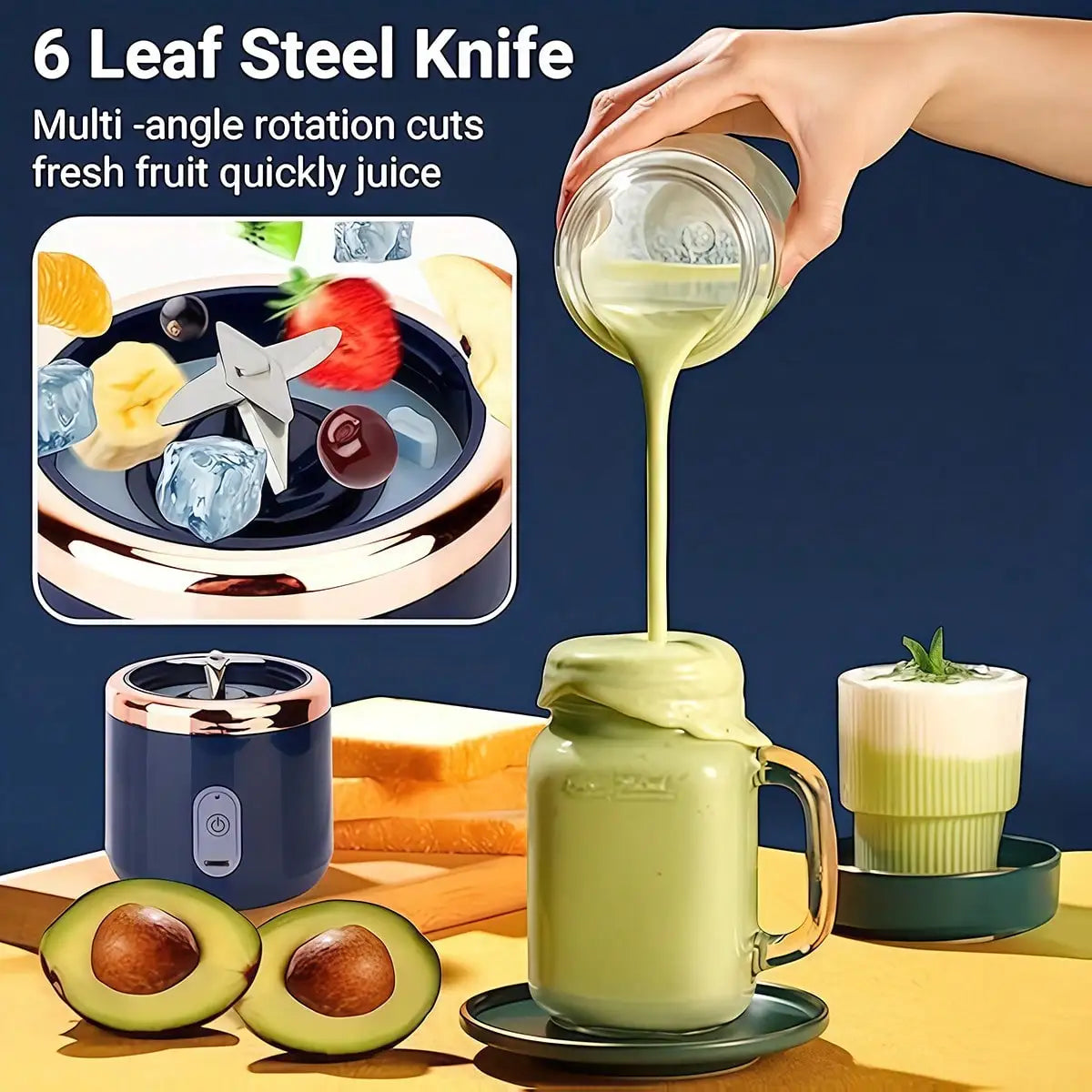 DIAMRI Powerful Portable Blender Juicer With Cup For Smoothies