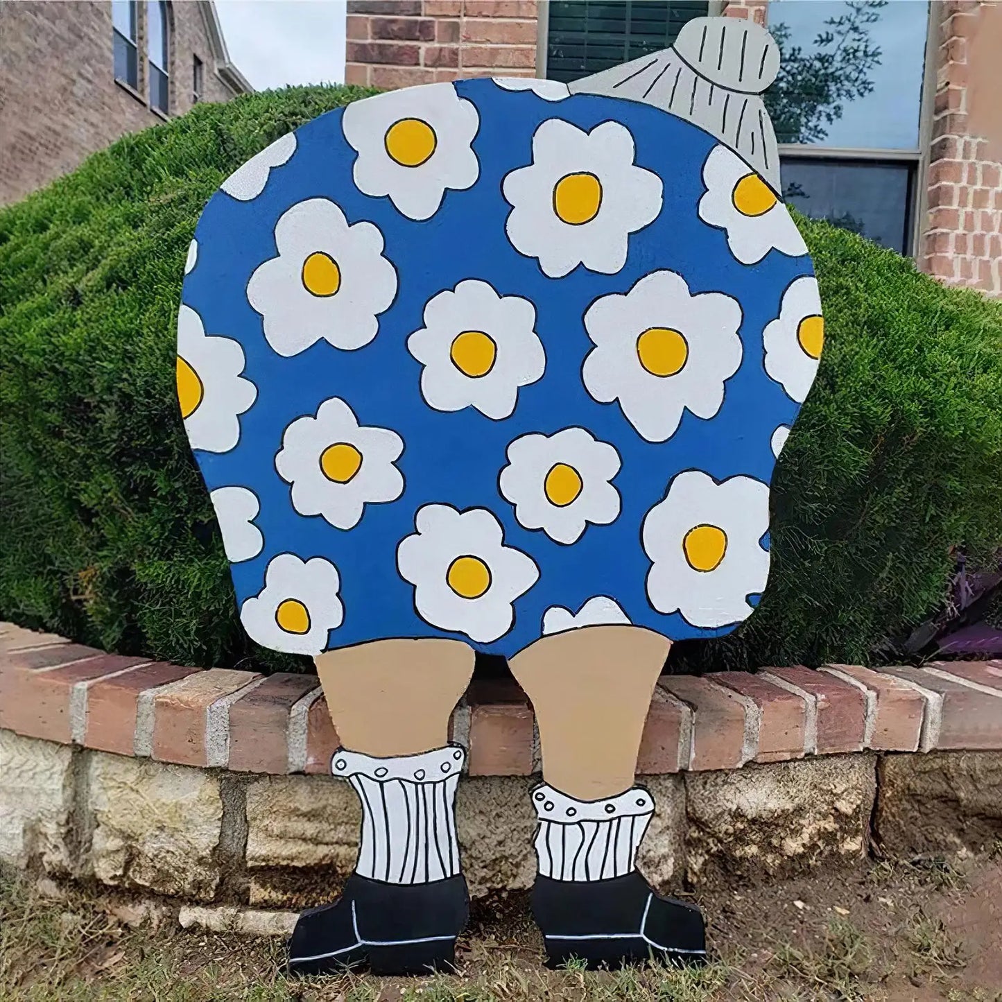 Kesoto Funny Old Lady Yard Sign Garden Decoration Outdoor Decor