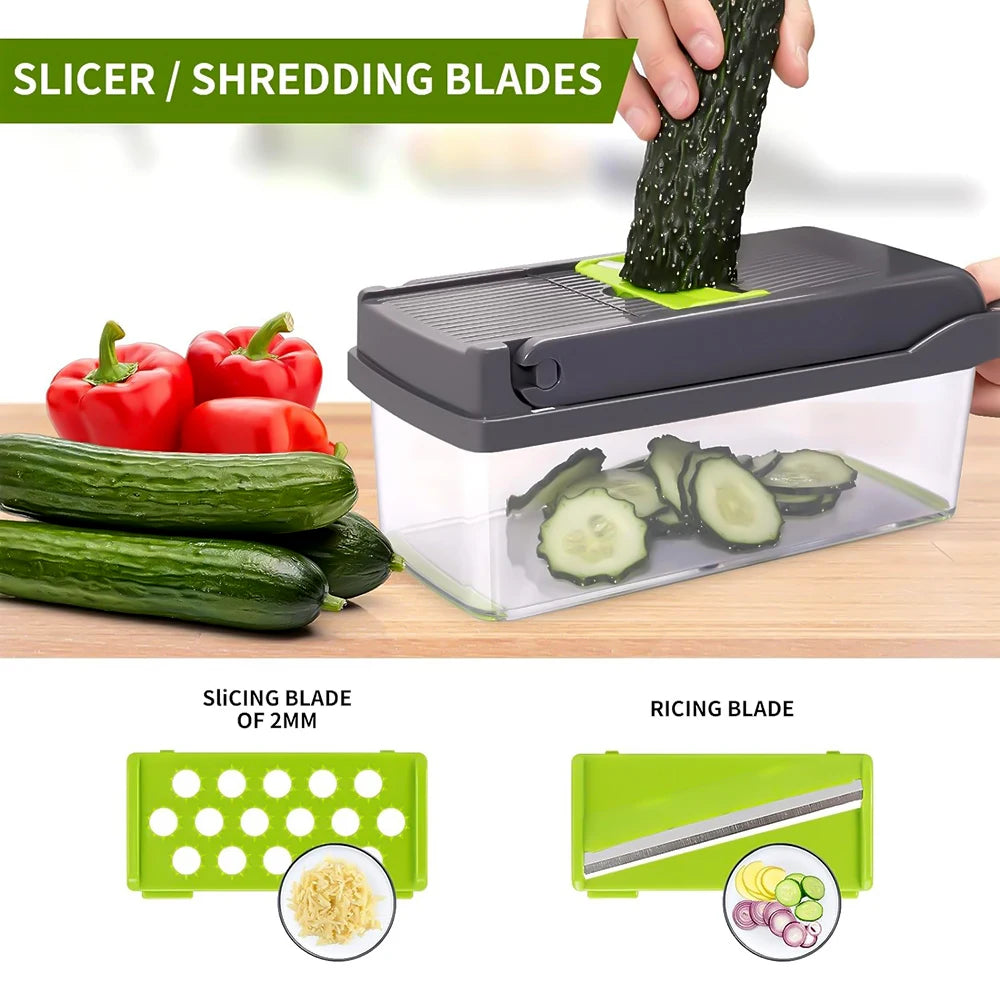 14 in 1 Multifunction Vegetable Chopper Shredder Slicer Kitchen Gadget